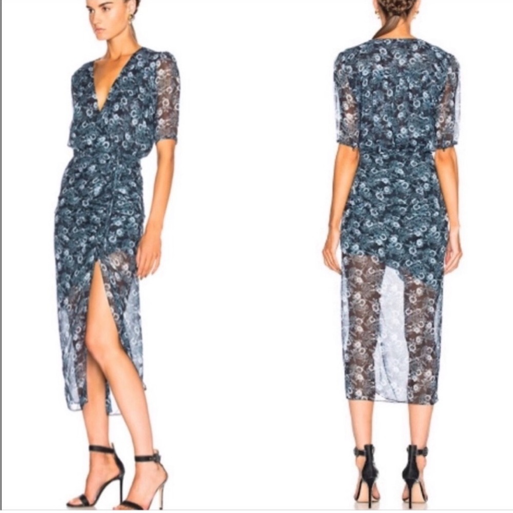 Veronica Beard SIZE 8 Mariposa 100% silk midi dress in blue paisley print - Picture 2 of 8